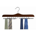 Wooden Tie Hanger - Walnut & Chrome